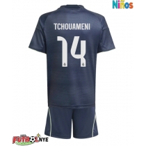 Camiseta Real Madrid Aurelien Tchouameni #14 Visitante Equipación para niños 2025-26 manga corta (+ pantalones cortos)